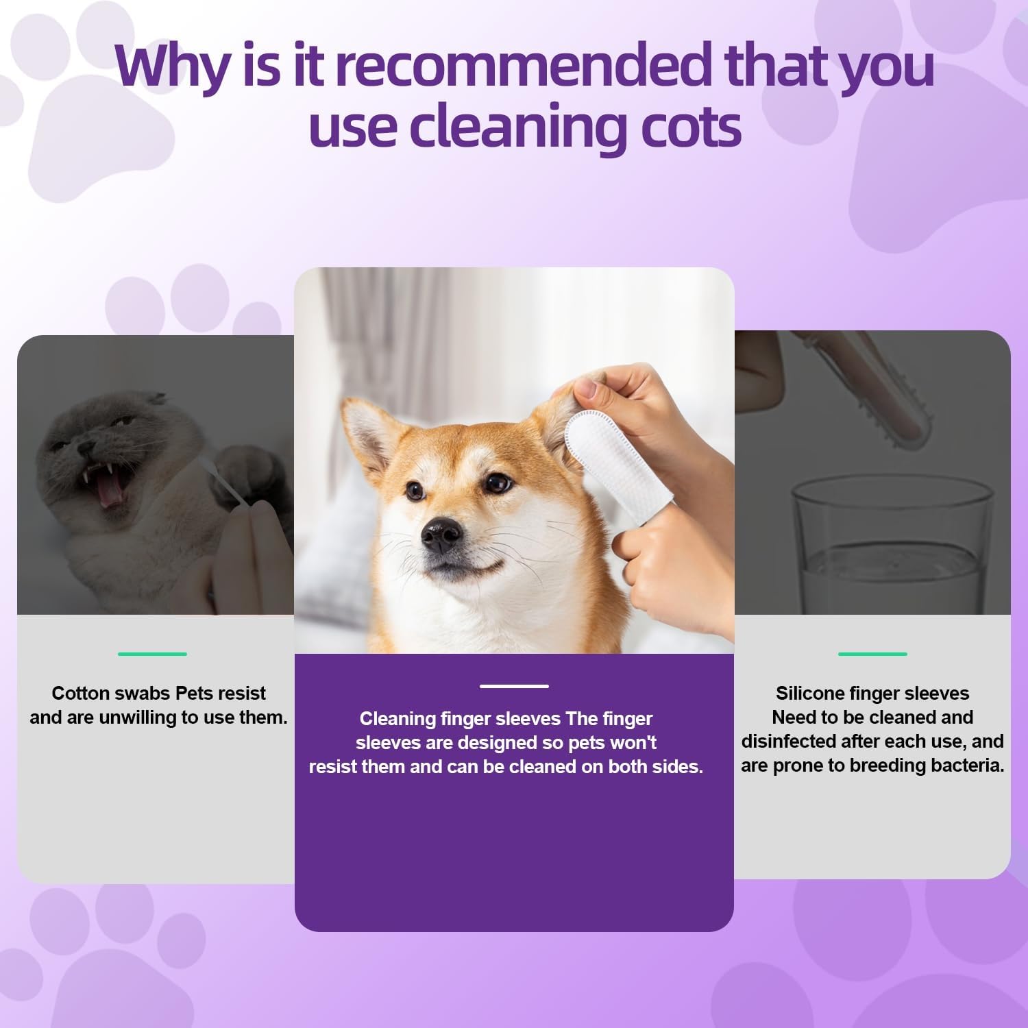 Pet Ear Cleaning Wipes for Dogs & Cats | 50 Disposable Dog Ear Cleaner Wipes with Gentle Solution | Alcohol-Free Itch, Odor & Wax Remover - Image 6