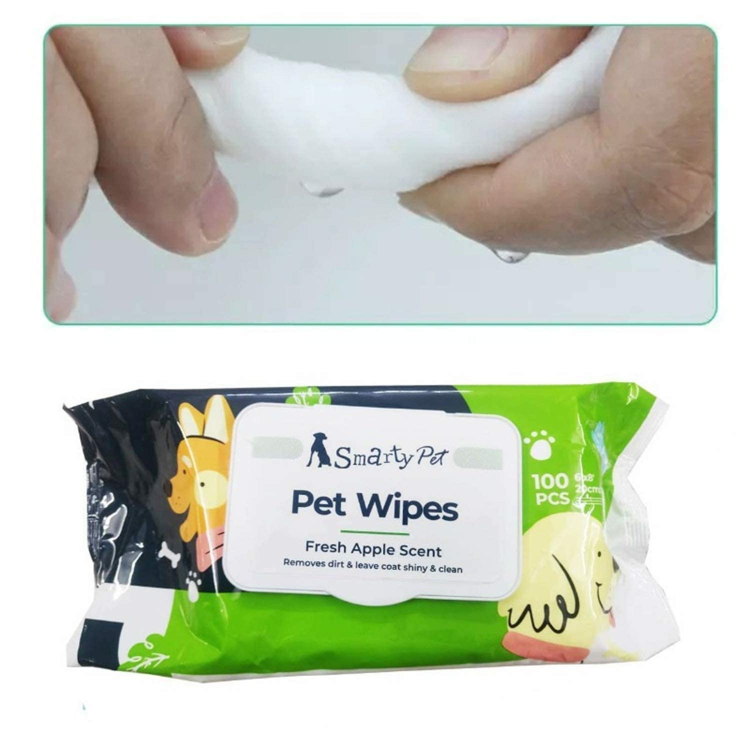 Agirav Hypoallergenic Dog Wipes, Cleaning and Odor-Controlling Grooming Wipes for Paws, Body, and Butt, Perfect for Puppy and Adult Dogs, Fresh Apple Scent, 100 Count - Image 2